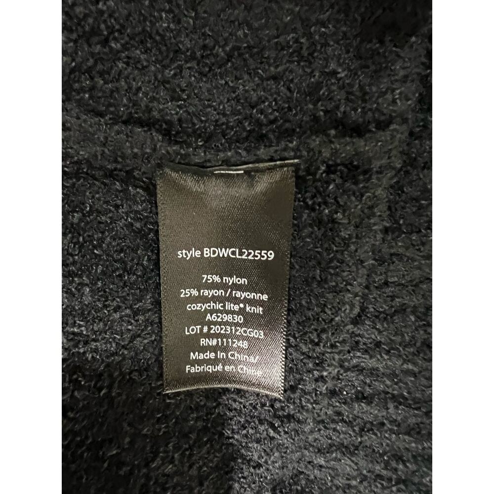 Barefoot Dreams CozyChic Lite Ribbed Cuff Coastline Cardigan BLACK NWT SIZE S - Picture 6 of 6